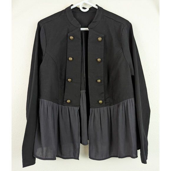 Torrid sz 2 or 2X Military Peplum Jacket open front black and gray 0232 - Picture 1 of 6